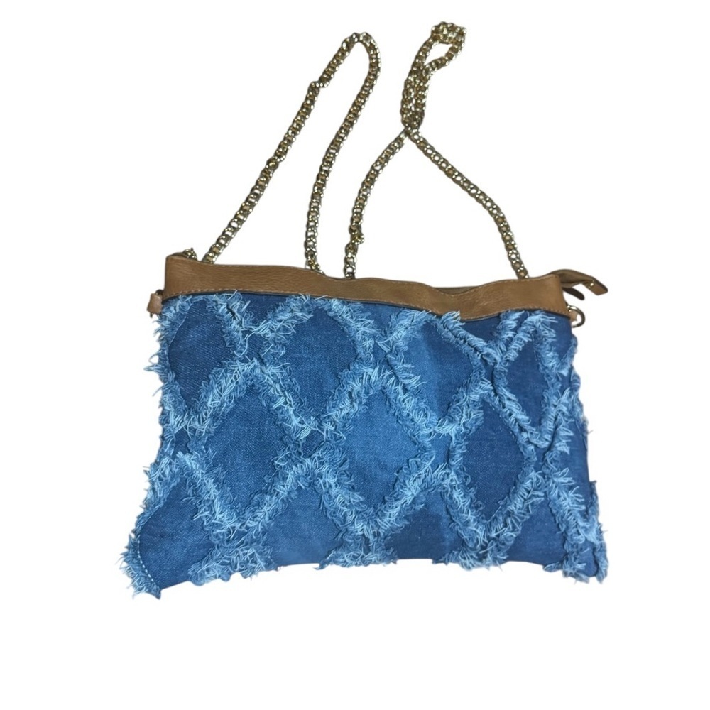 Quilted Denim & PU Leather Crossbody NWOT